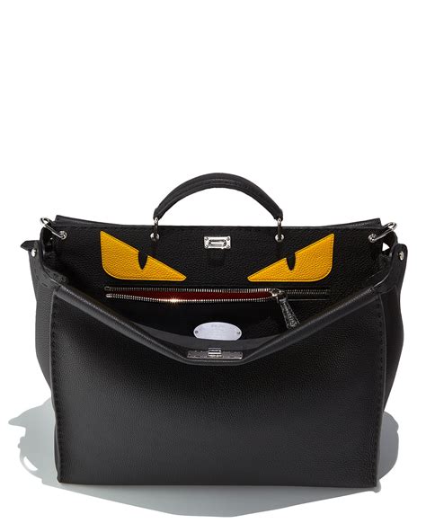 fendi monster eyes peekaboo bag black yellow